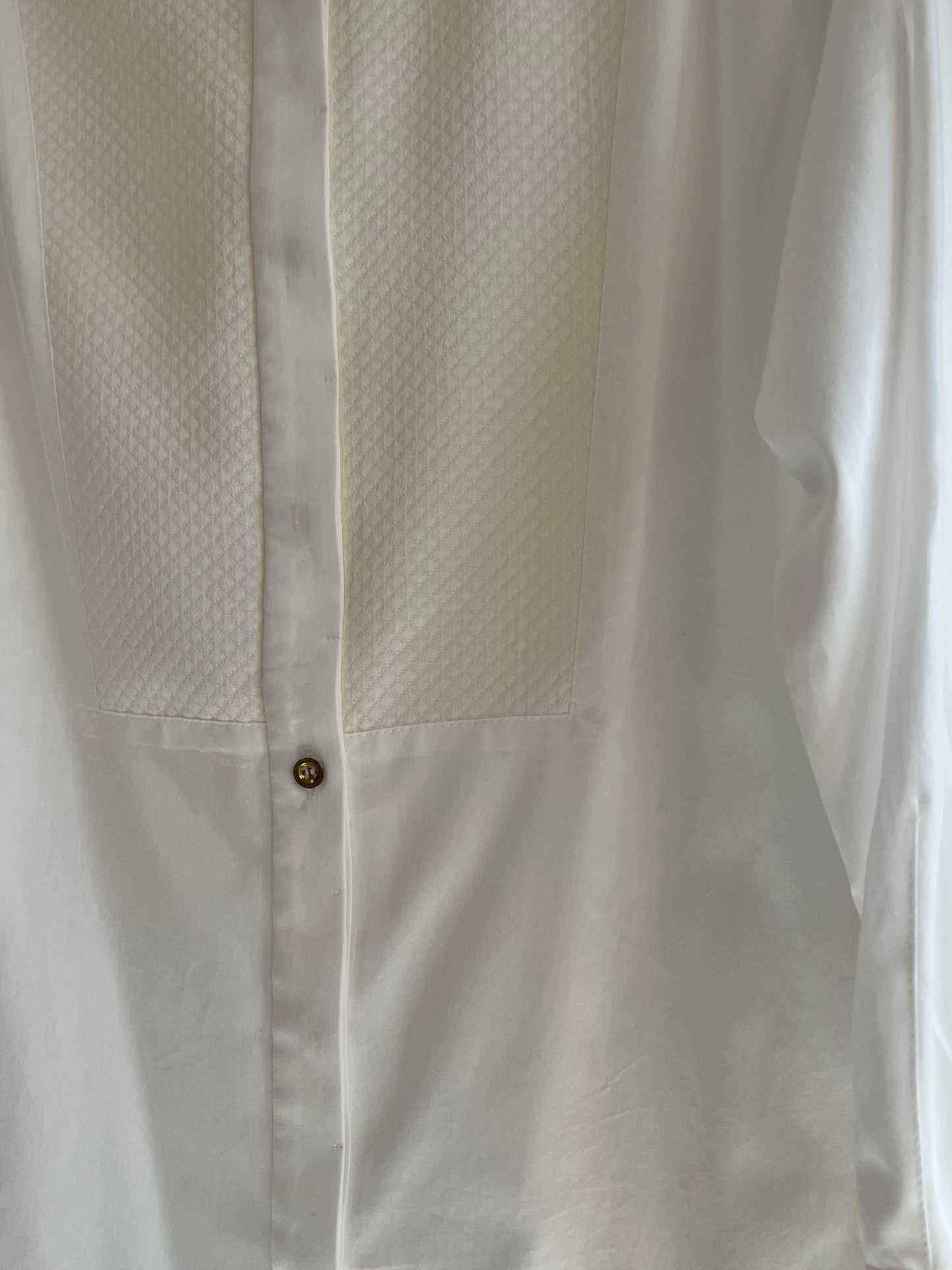 Quilted Jacquard Plastron Shirt / White