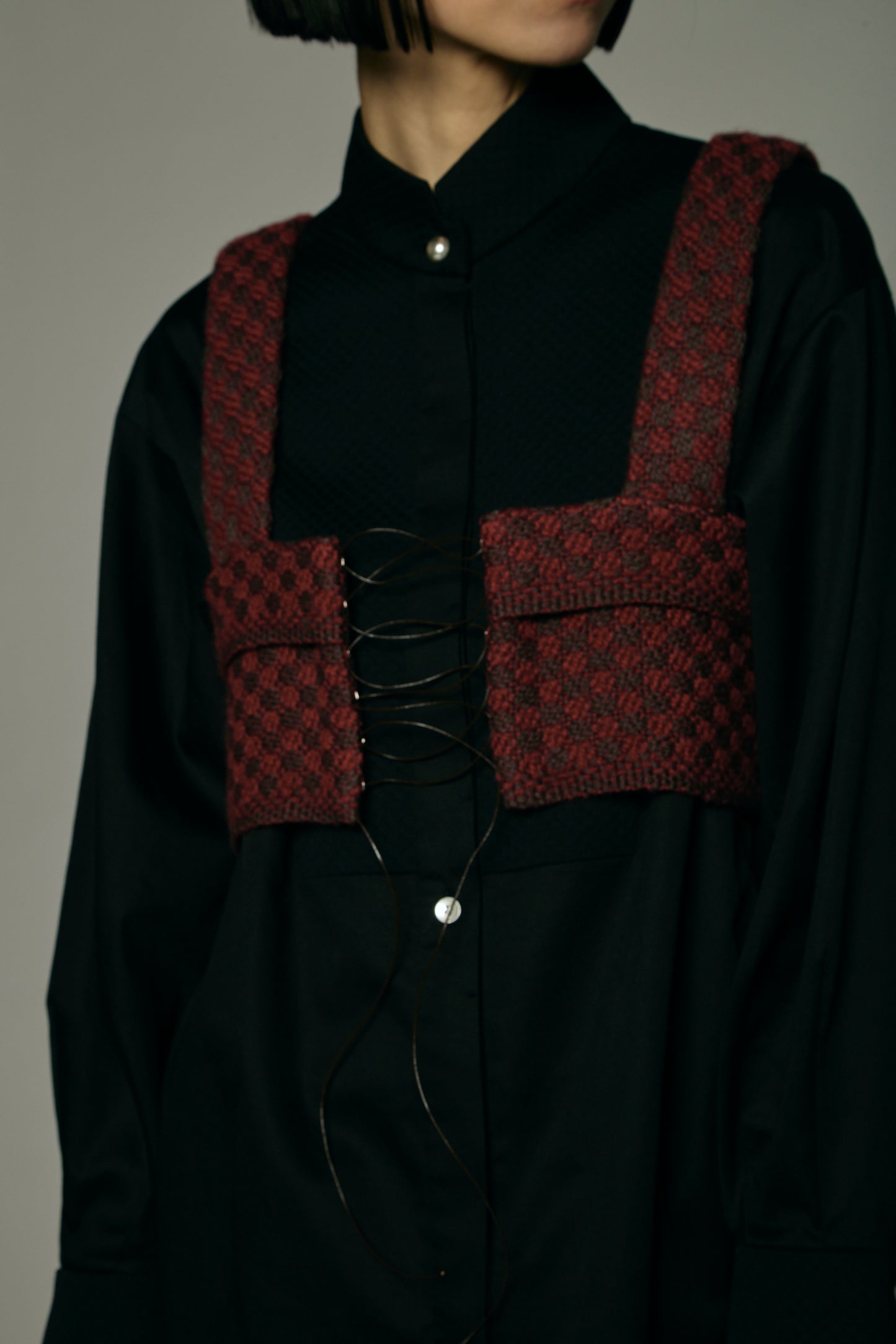 Dobby weave knit bustier / Bordeaux