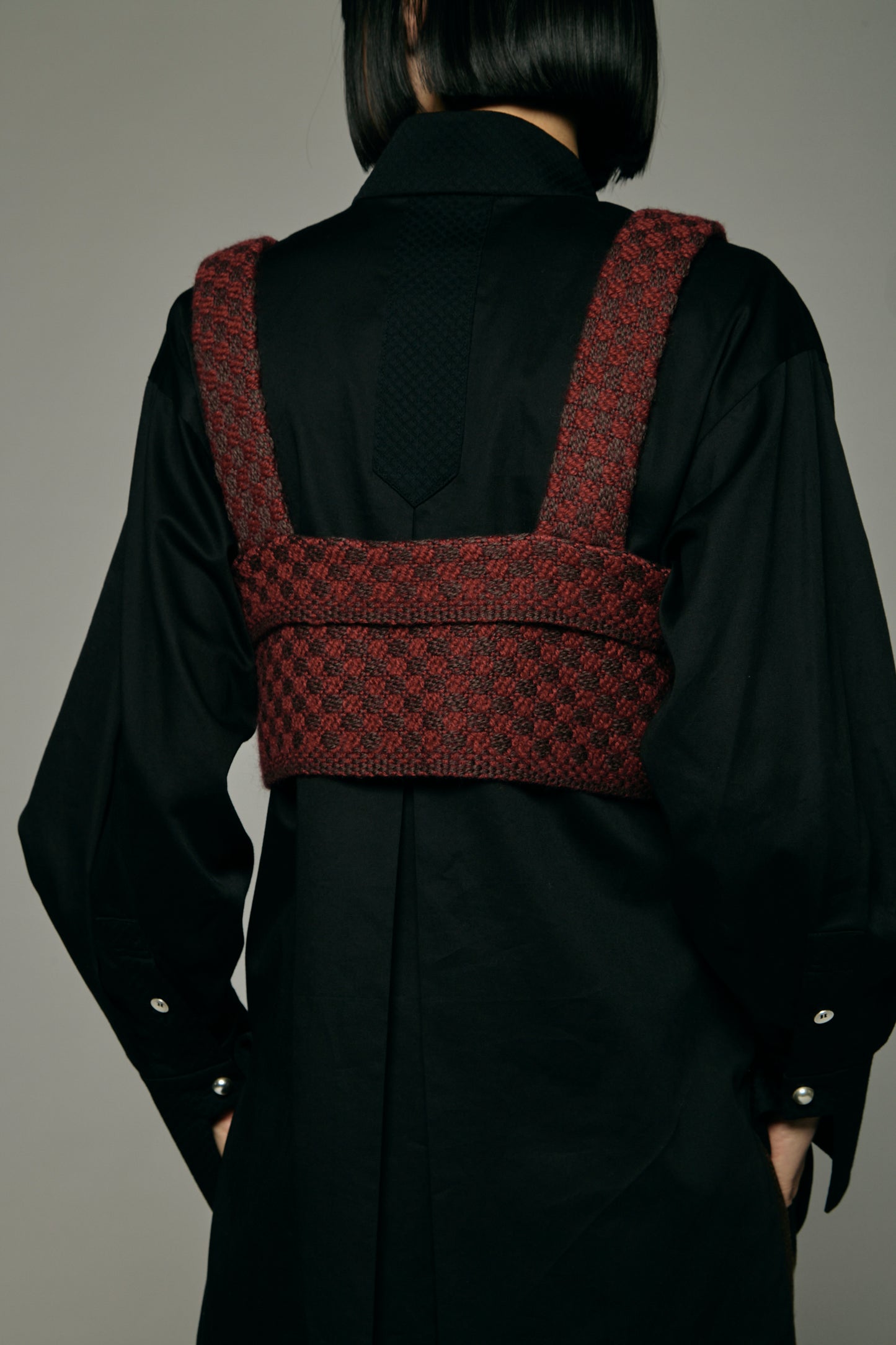 Dobby weave knit bustier / Bordeaux