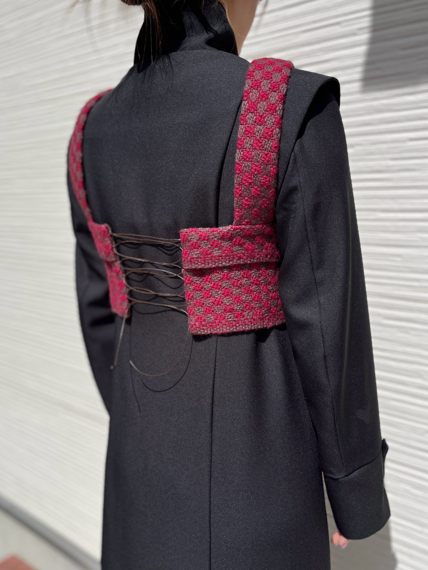 Dobby weave knit bustier / Bordeaux