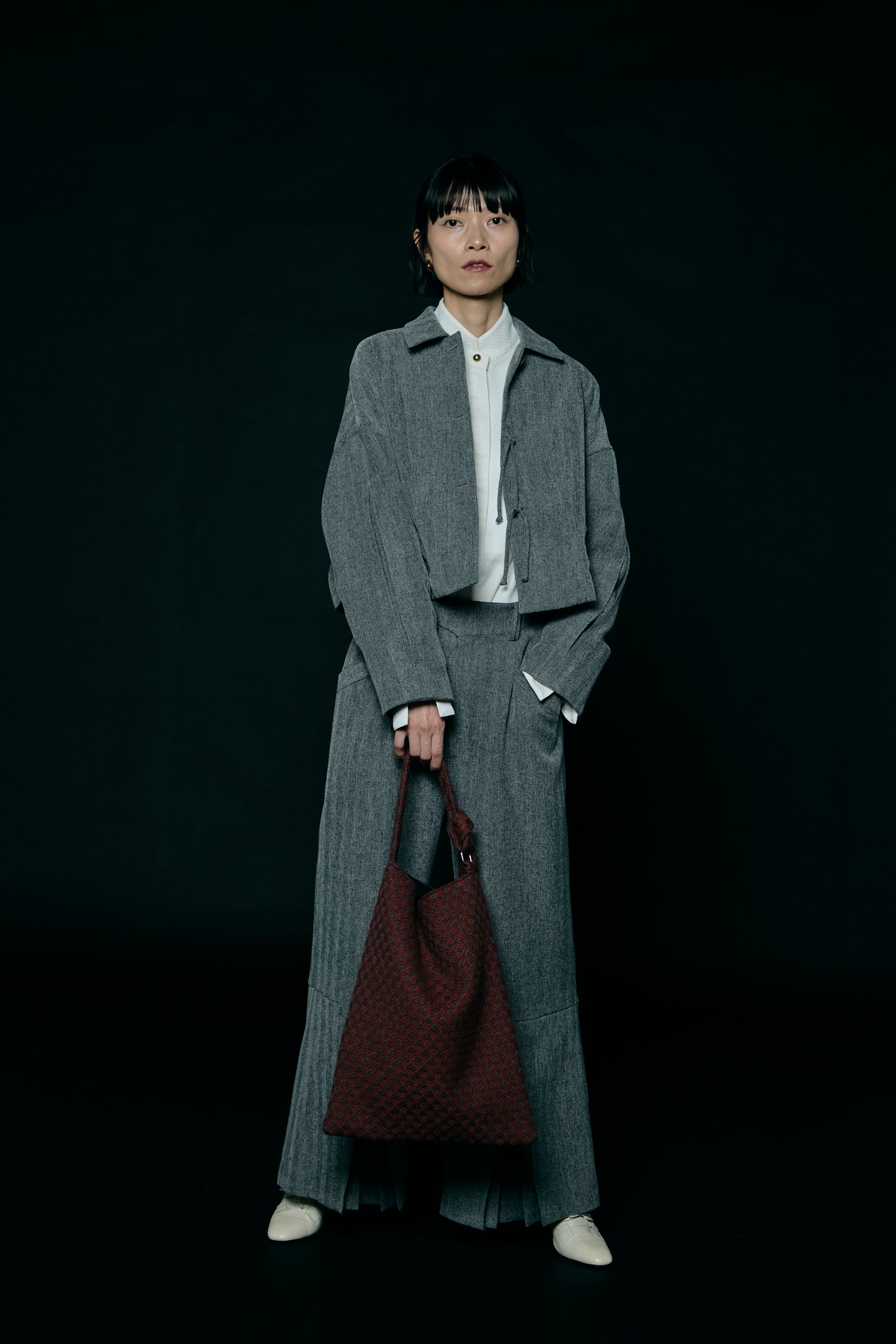 Dobby weave tote bag / Bordeaux