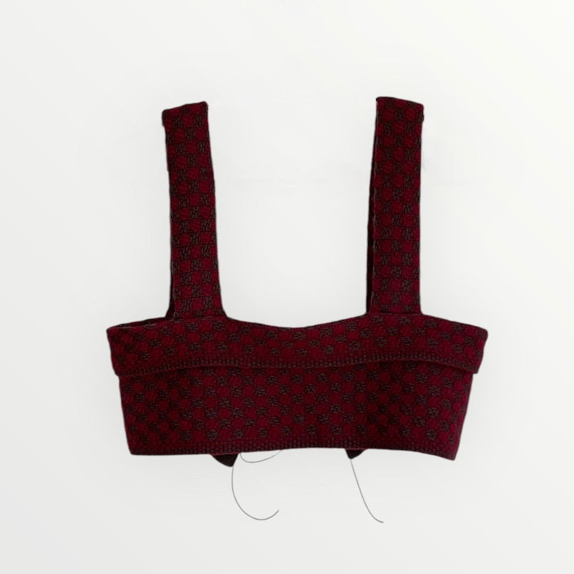 Dobby weave knit bustier / Bordeaux