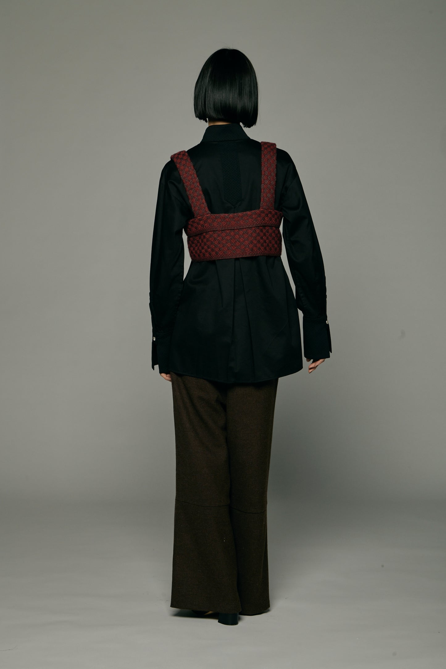 Dobby weave knit bustier / Bordeaux