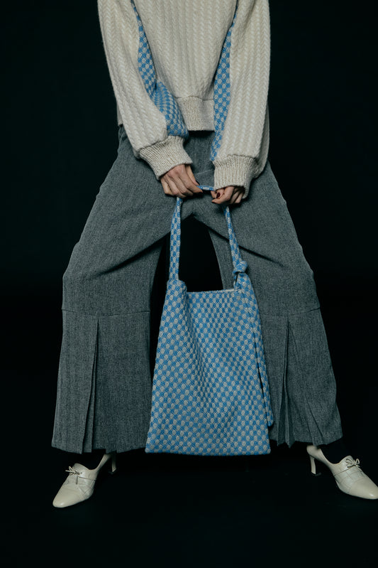 Dobby weave tote bag / Blue