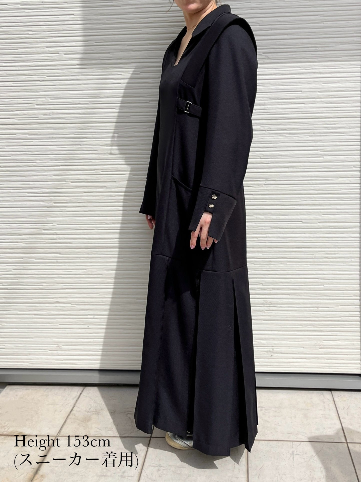 Pleated skirt dress / Black