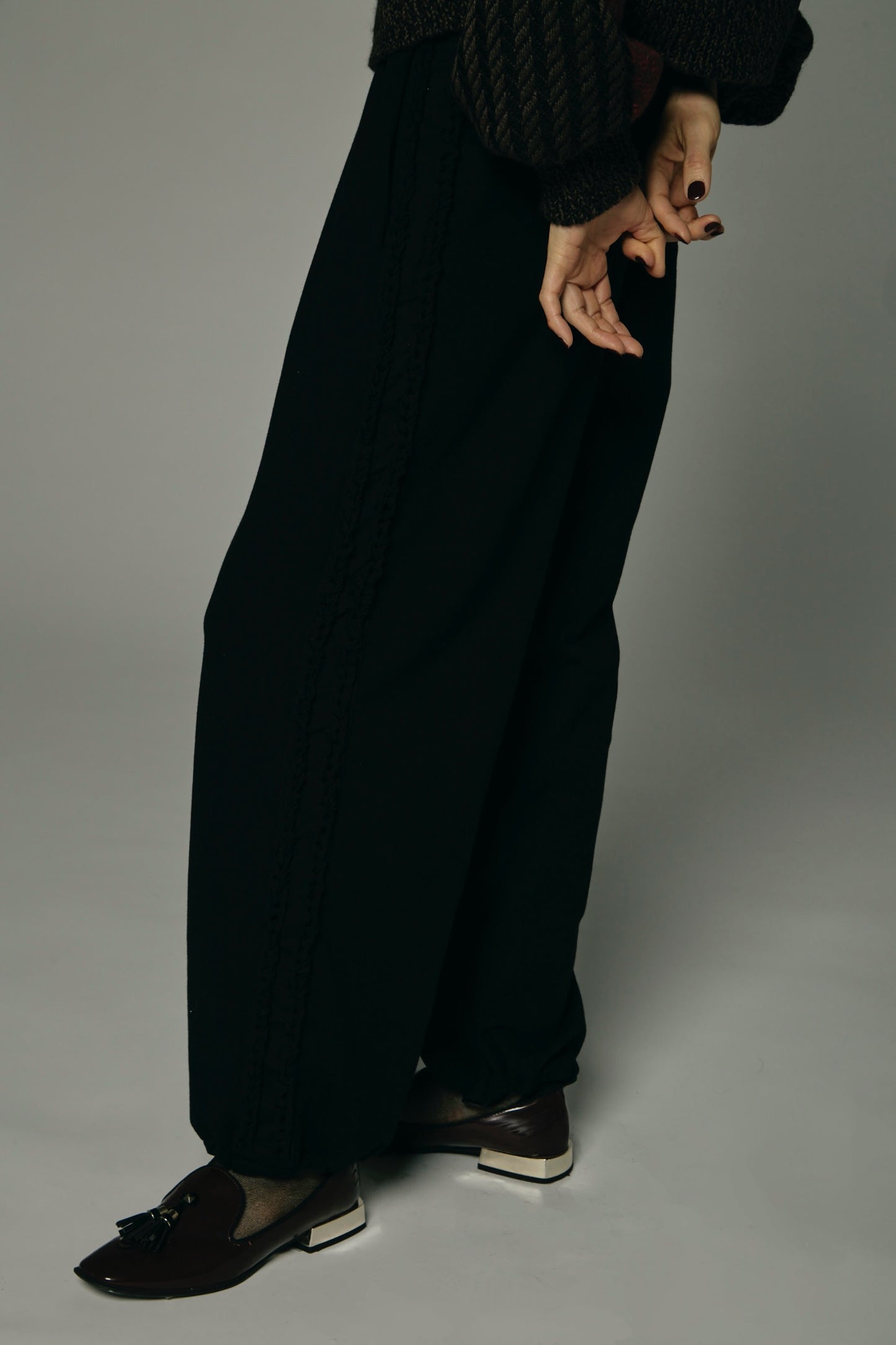 Pulled knitting Jersey Pants