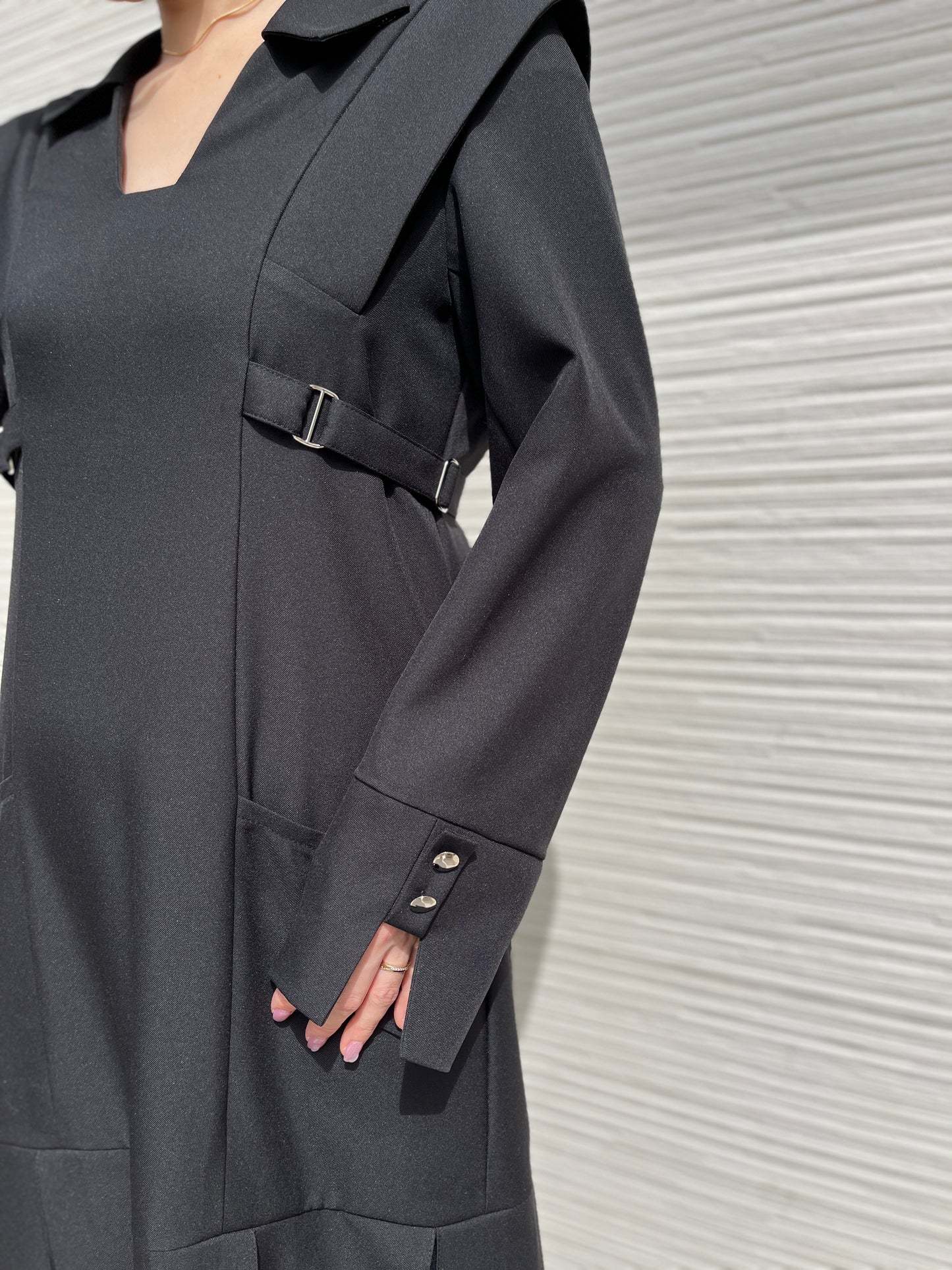 Pleated skirt dress / Black