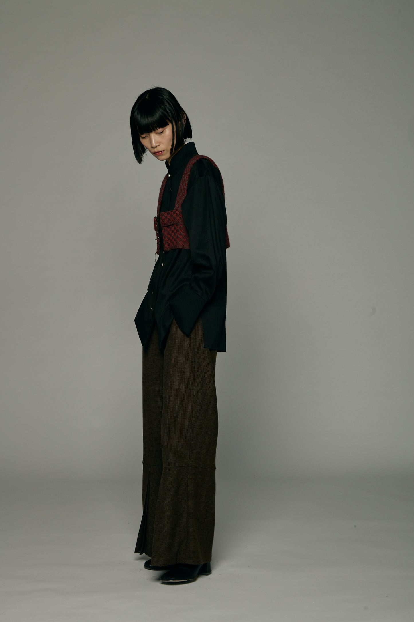 Dobby weave knit bustier / Bordeaux