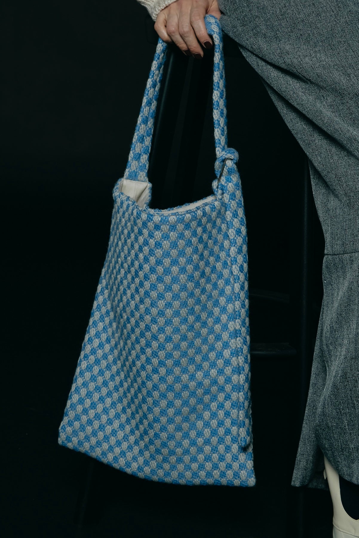 Dobby weave tote bag / Blue