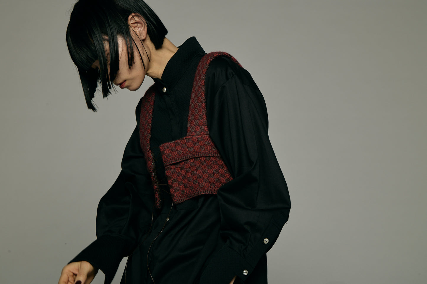 Dobby weave knit bustier / Bordeaux