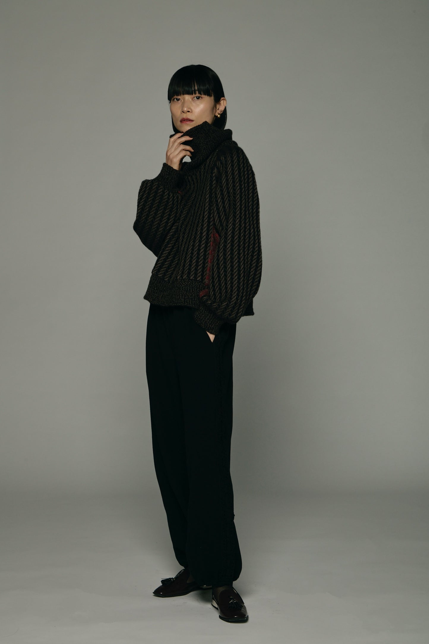 Pulled knitting Jersey Pants