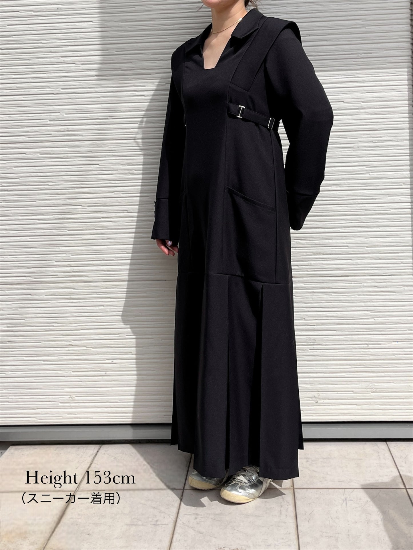 Pleated skirt dress / Black