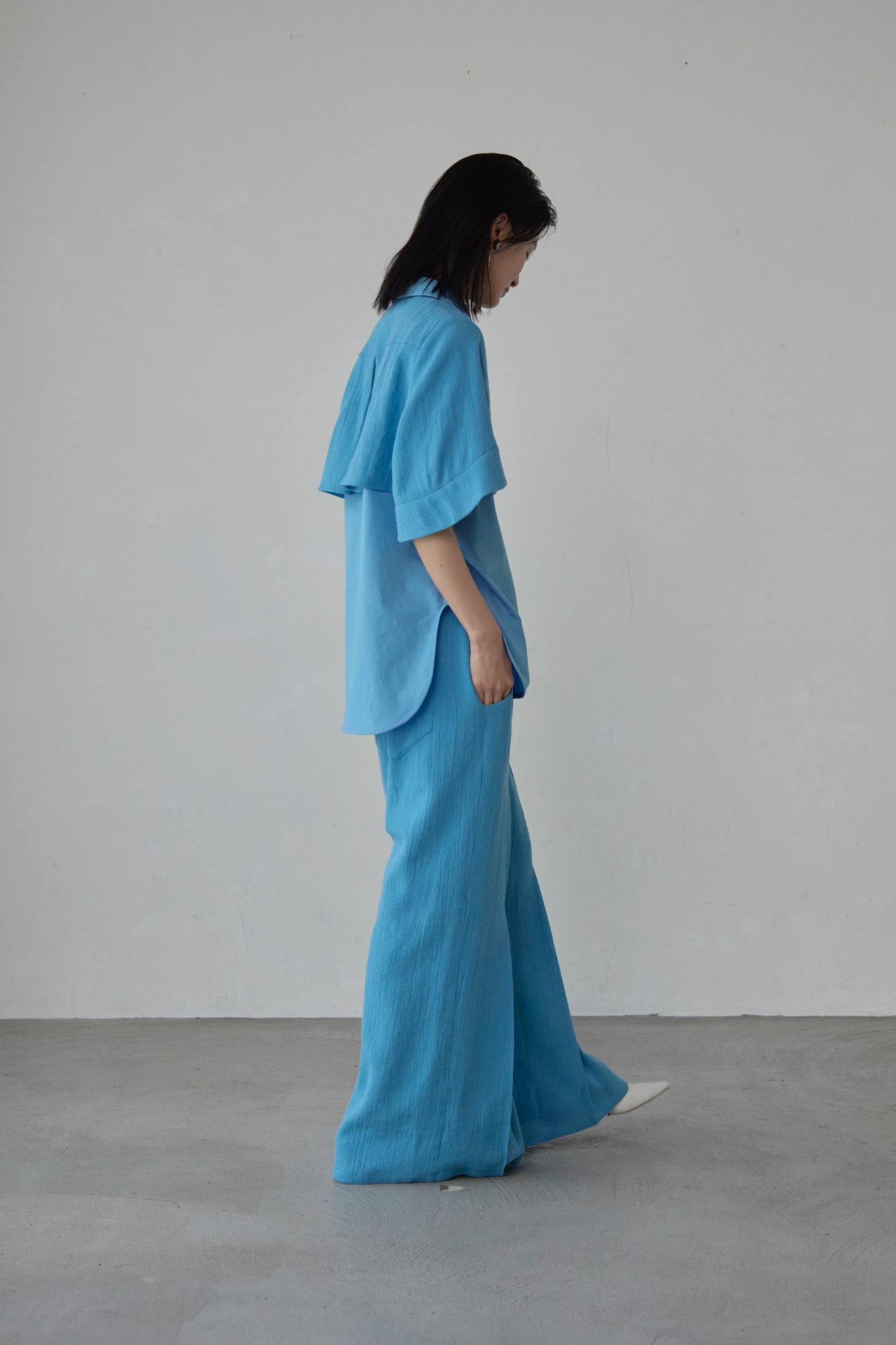 【Pre order】Panama woven shirt / Blue