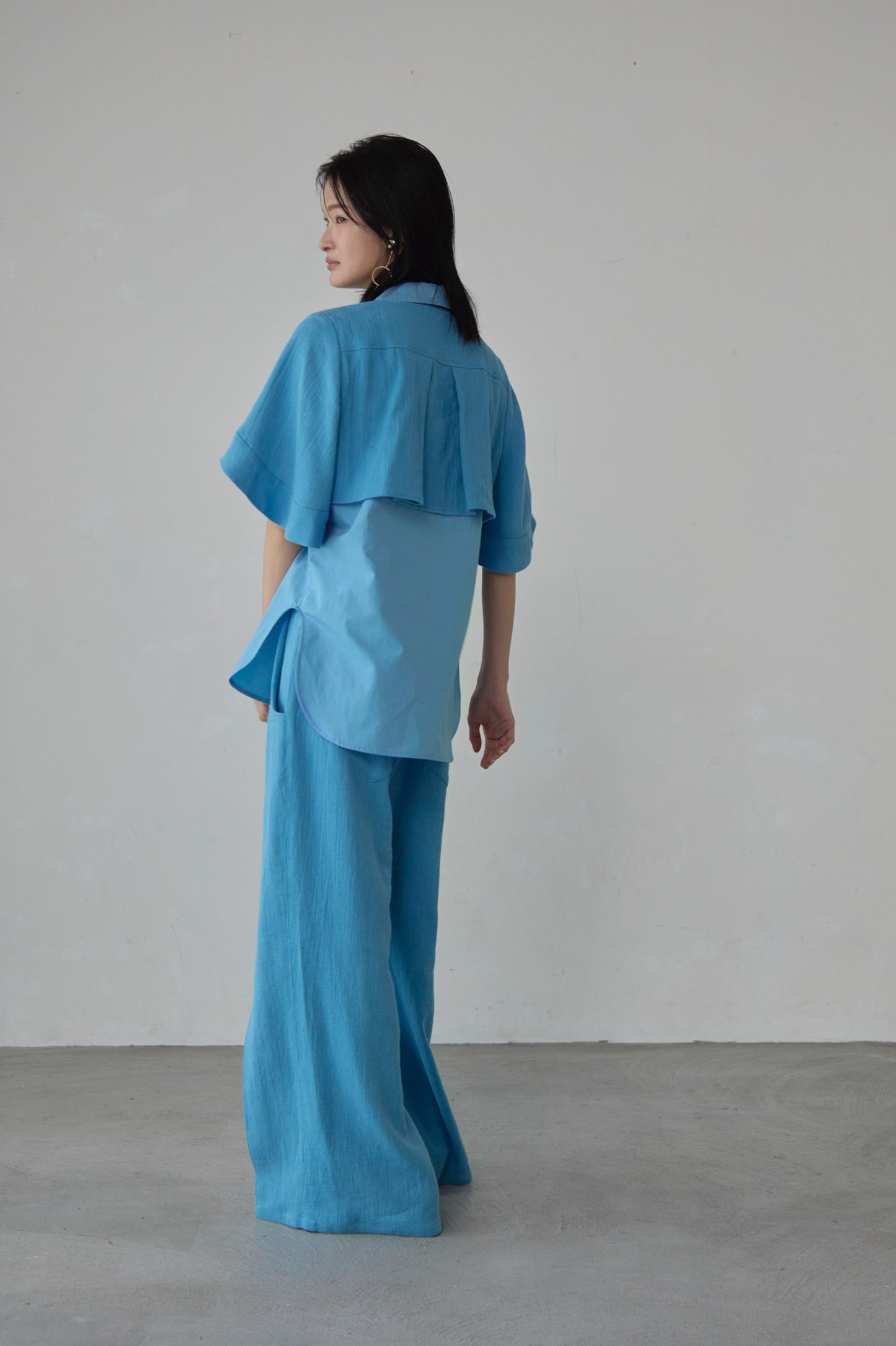 【Pre order】Panama woven shirt / Blue