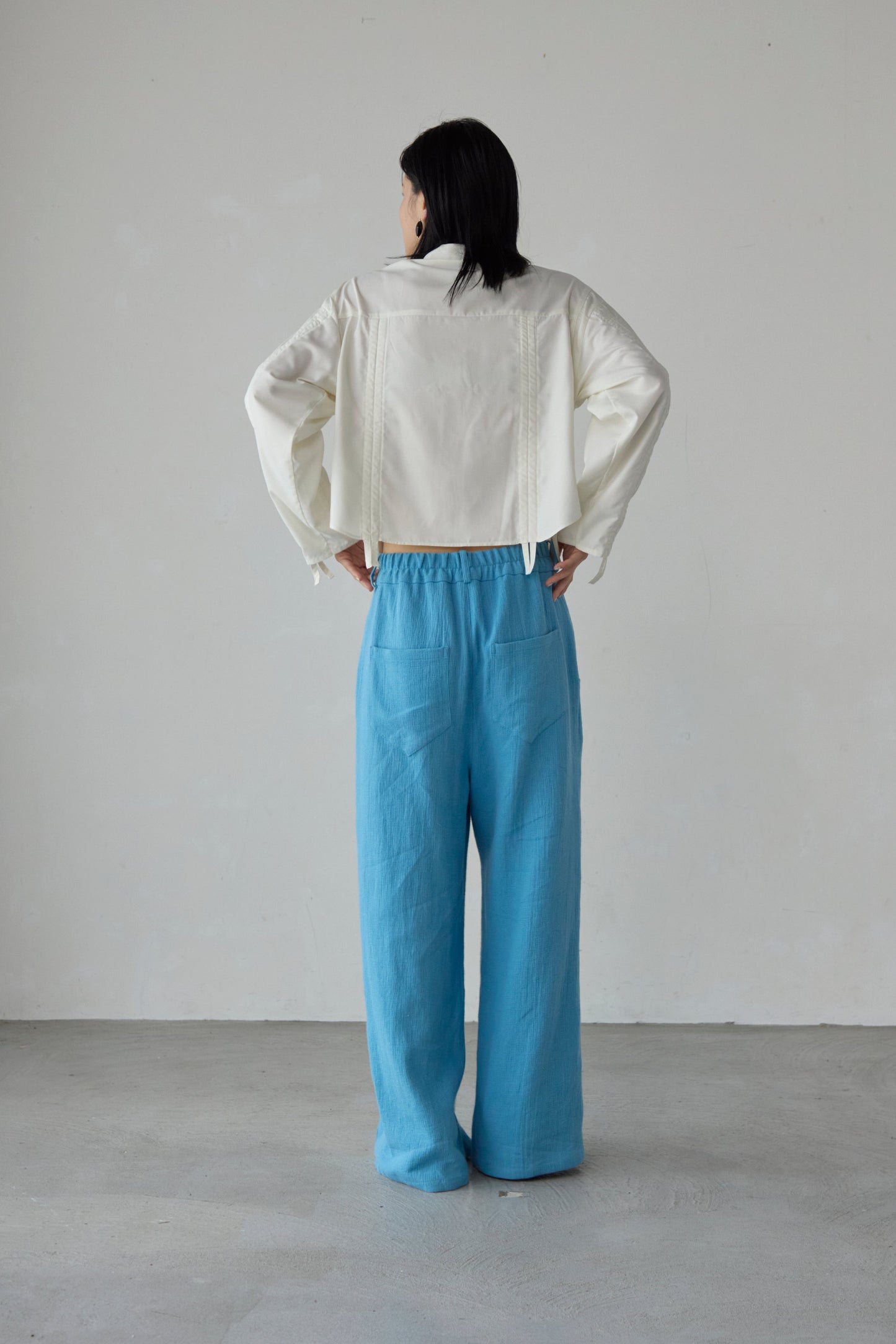 Panama woven pants / Blue