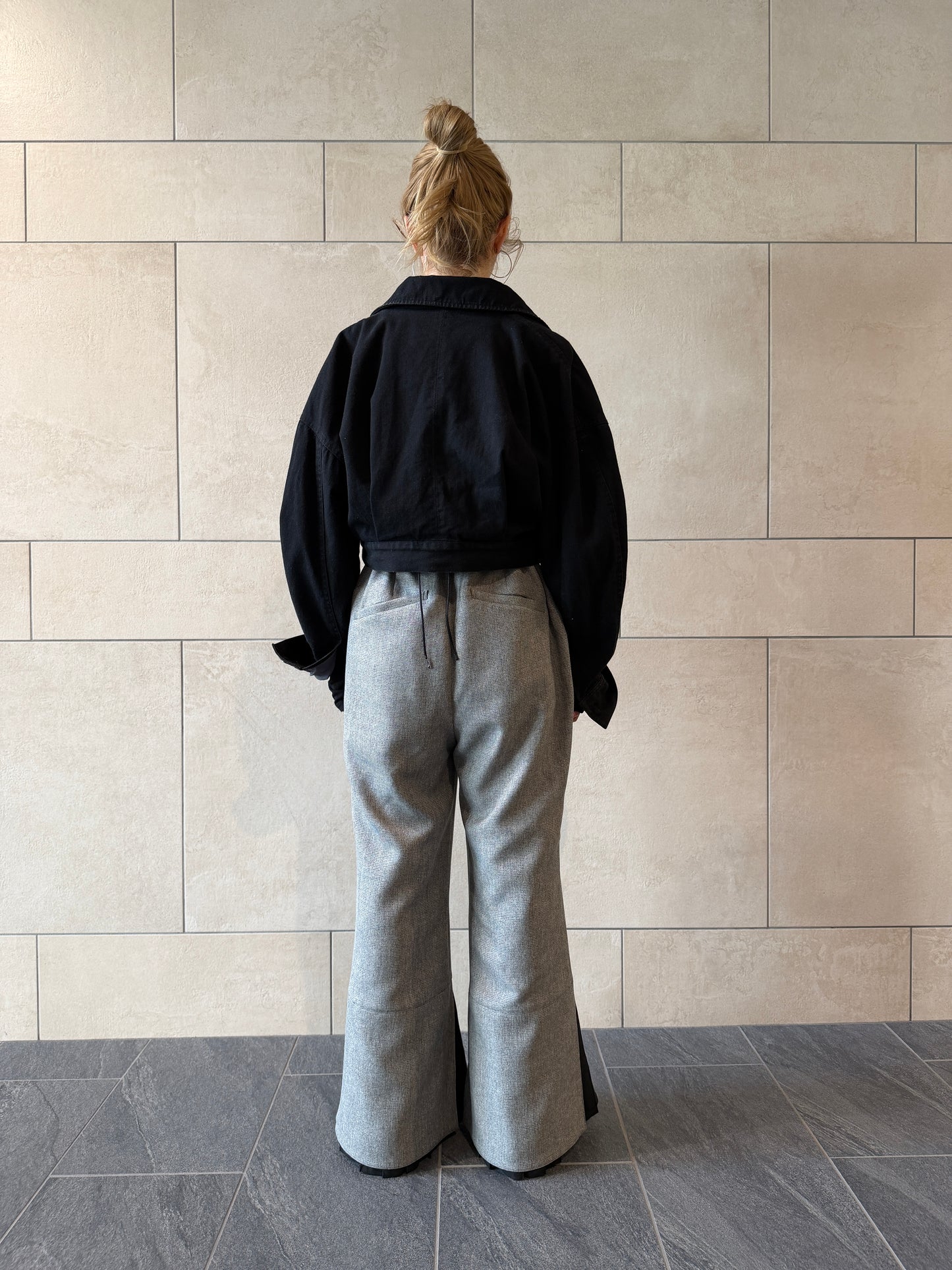 【Pre order】2way Pleated Hem Trousers /Gray
