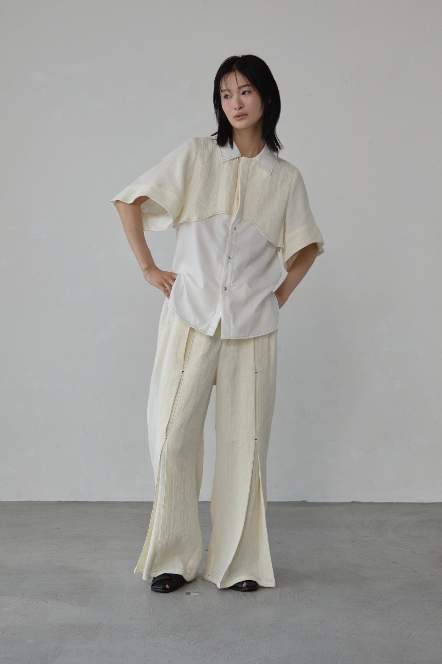 【Pre order】Panama woven shirt / White