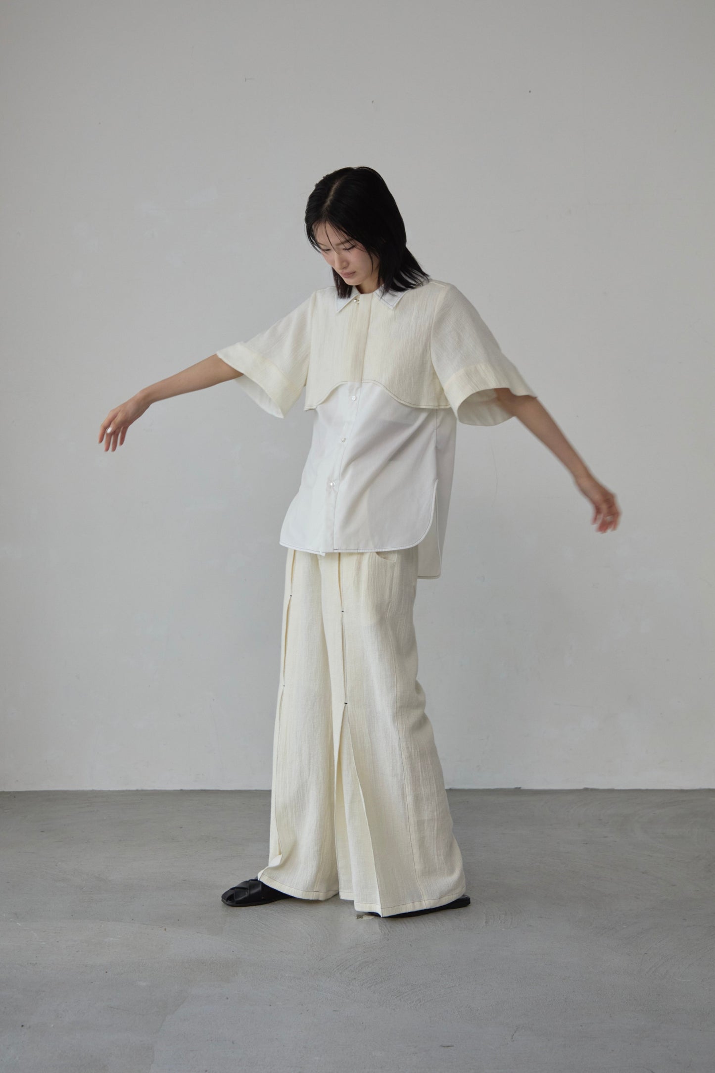 【Pre order】Panama woven pants / White