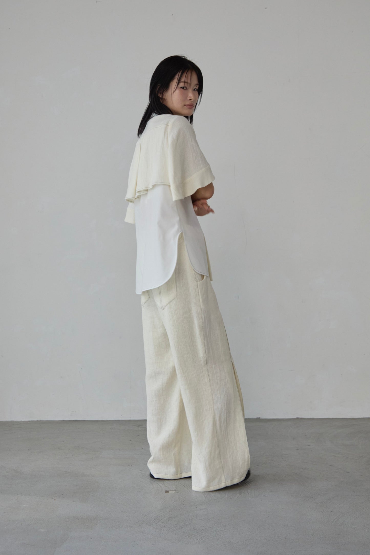 【Pre order】Panama woven pants / White