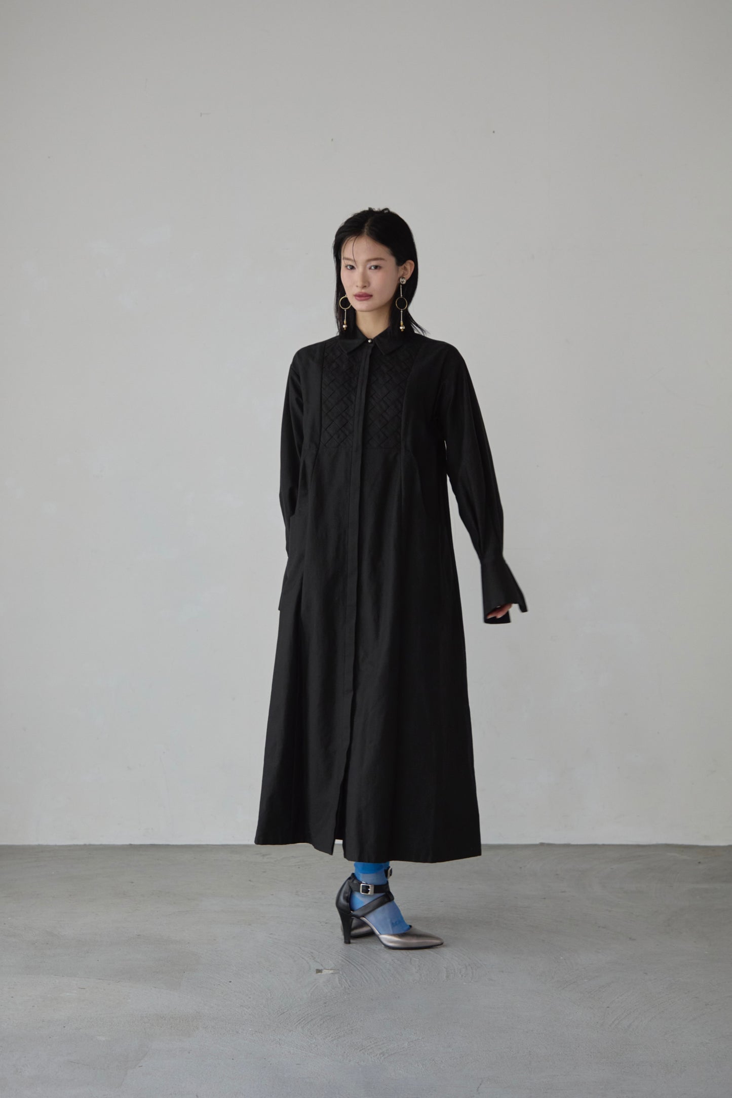 Basket weaving dress / Black