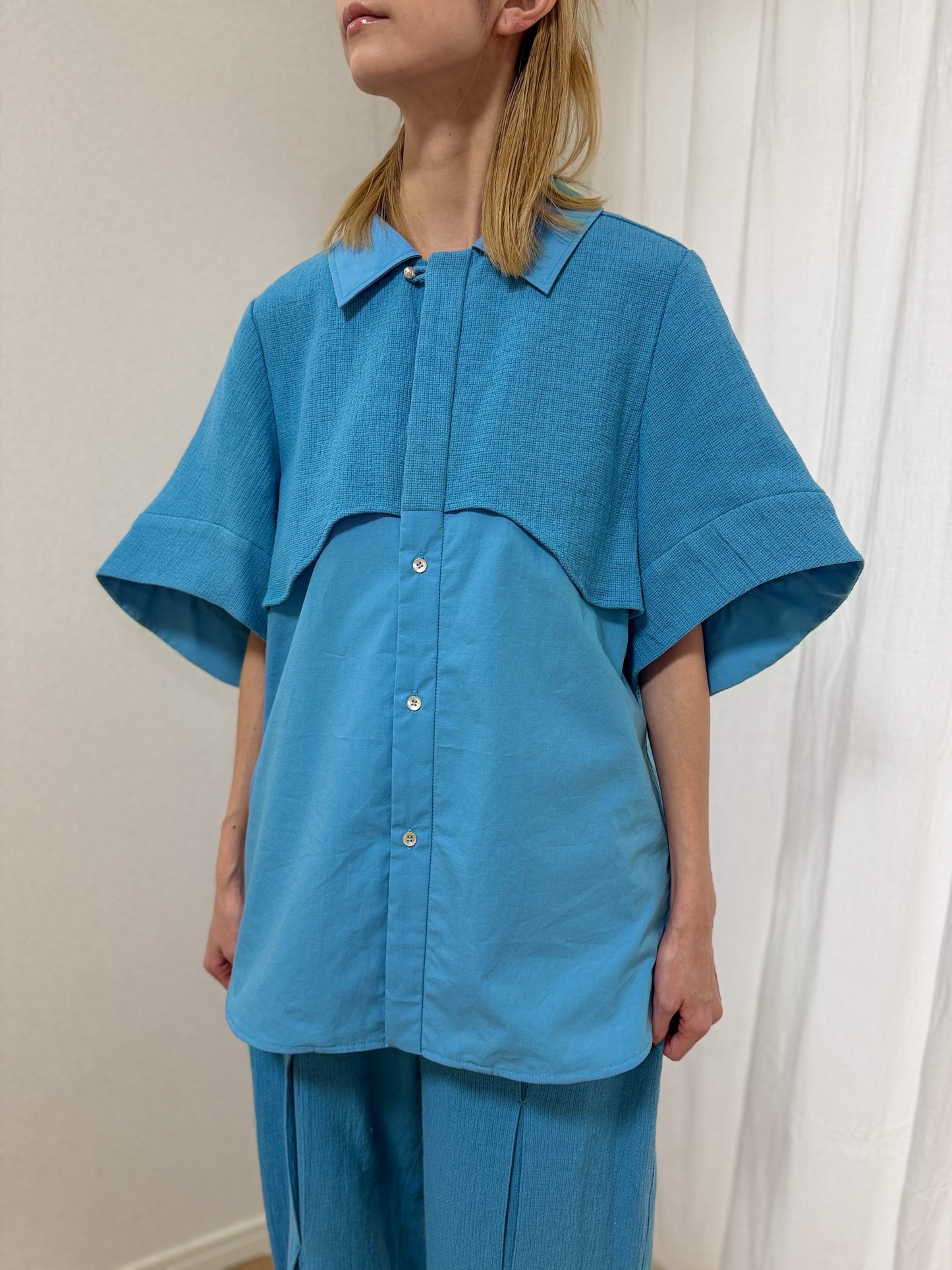 【Pre order】Panama woven shirt / Blue