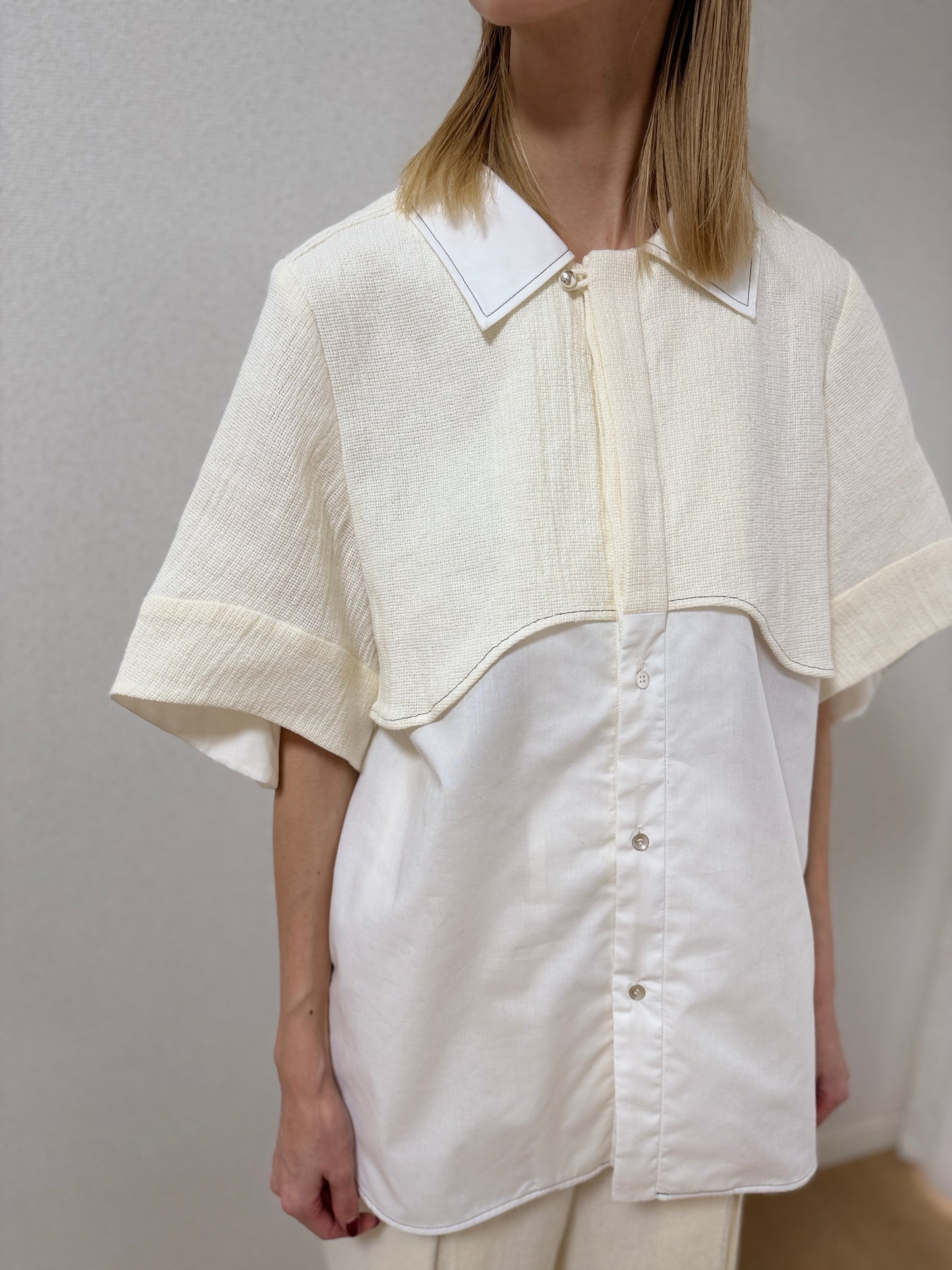 【Pre order】Panama woven shirt / White