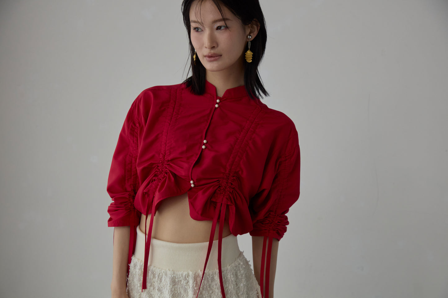 【Pre order】 Multi way blouse / Red