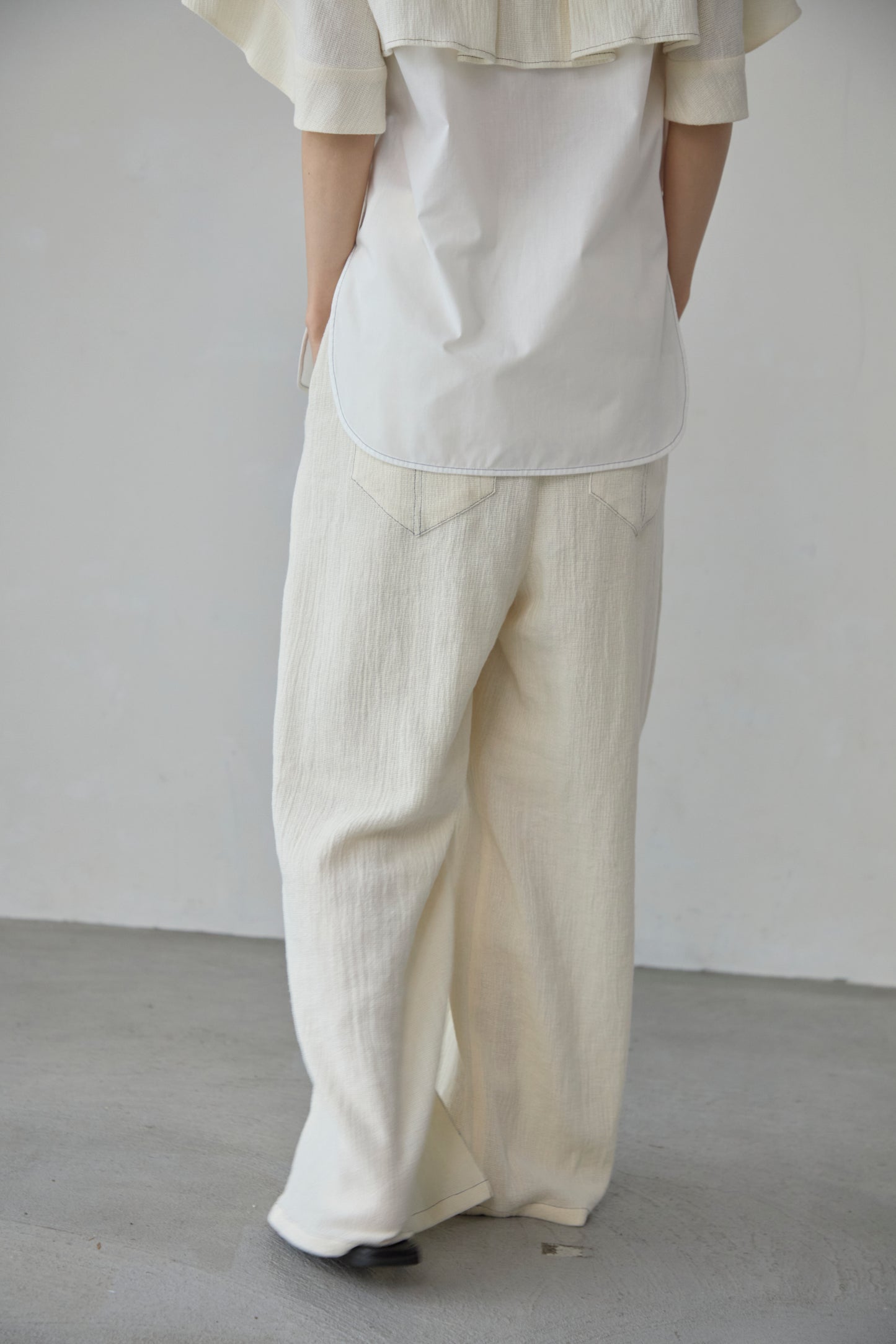 【Pre order】Panama woven pants / White