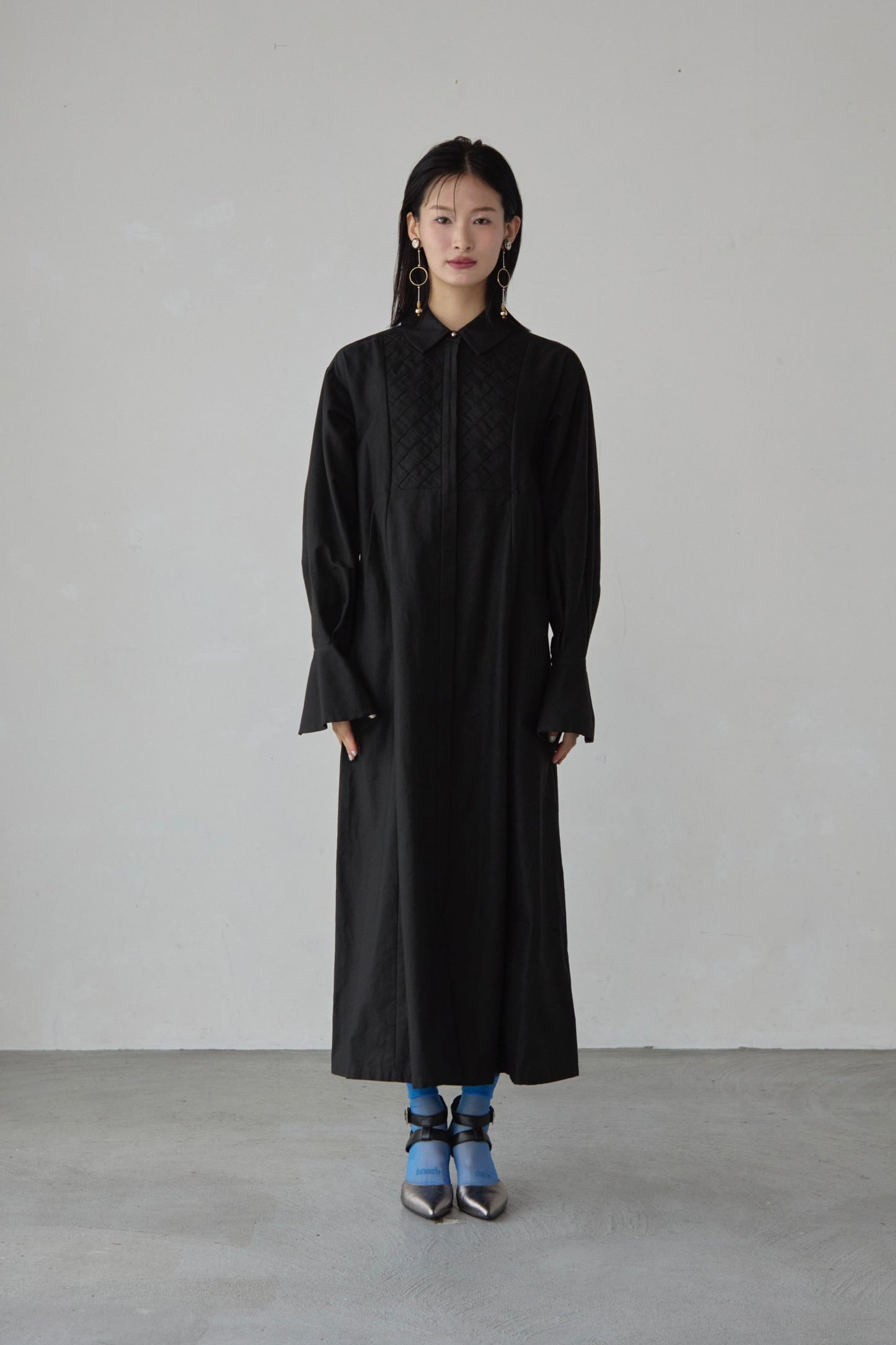 Basket weaving dress / Black