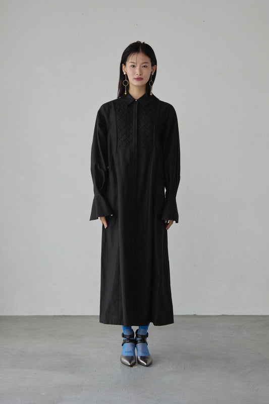 Basket weaving dress / Black