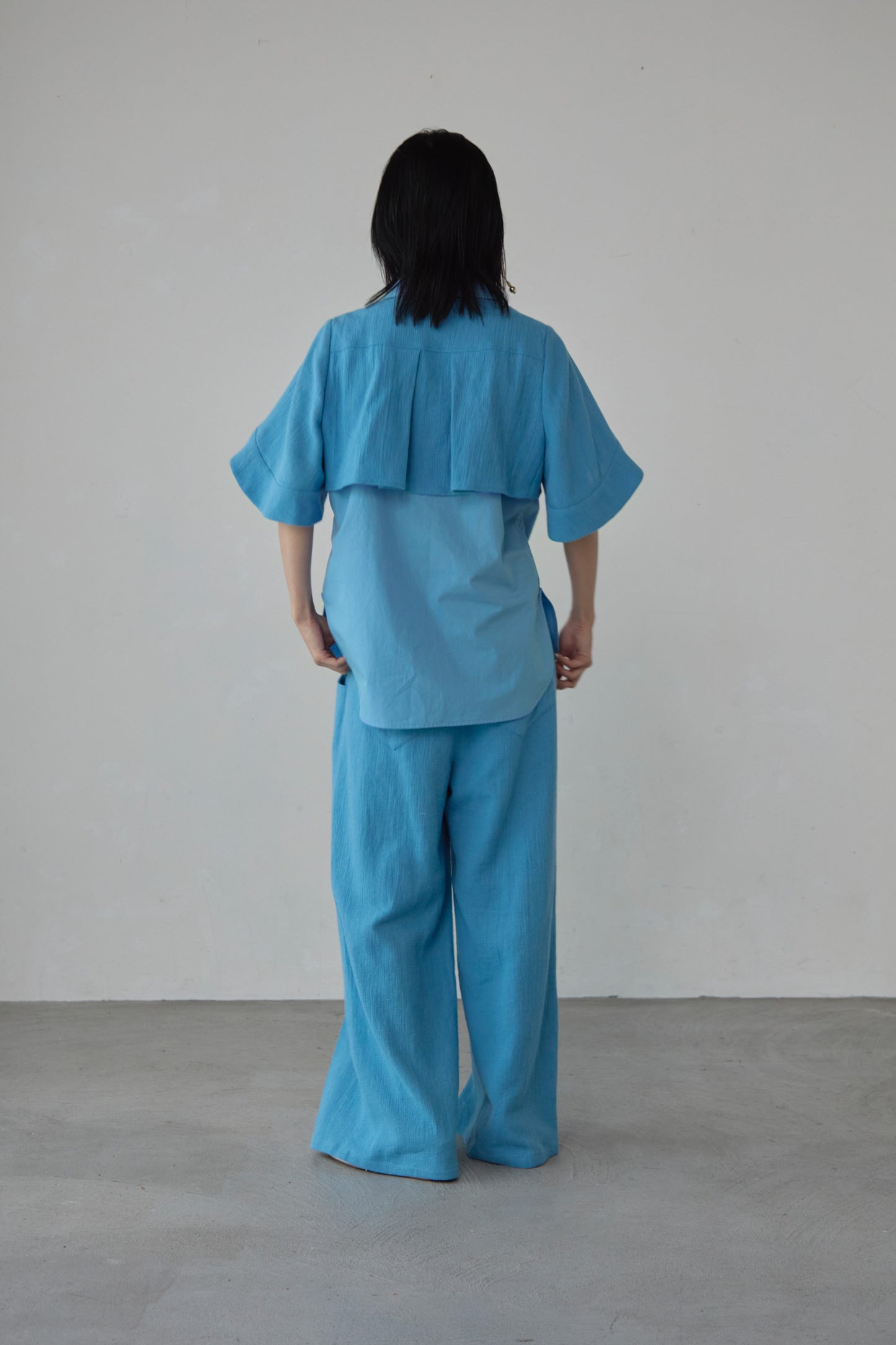 【Pre order】Panama woven shirt / Blue