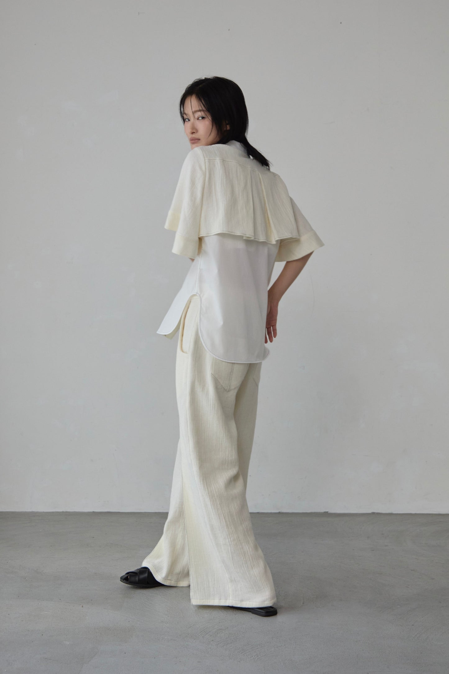 【Pre order】Panama woven pants / White