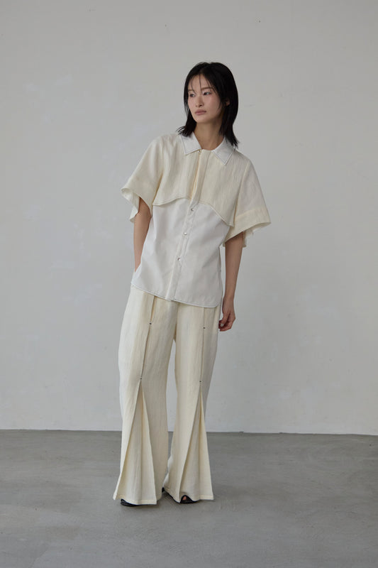 【Pre order】Panama woven pants / White