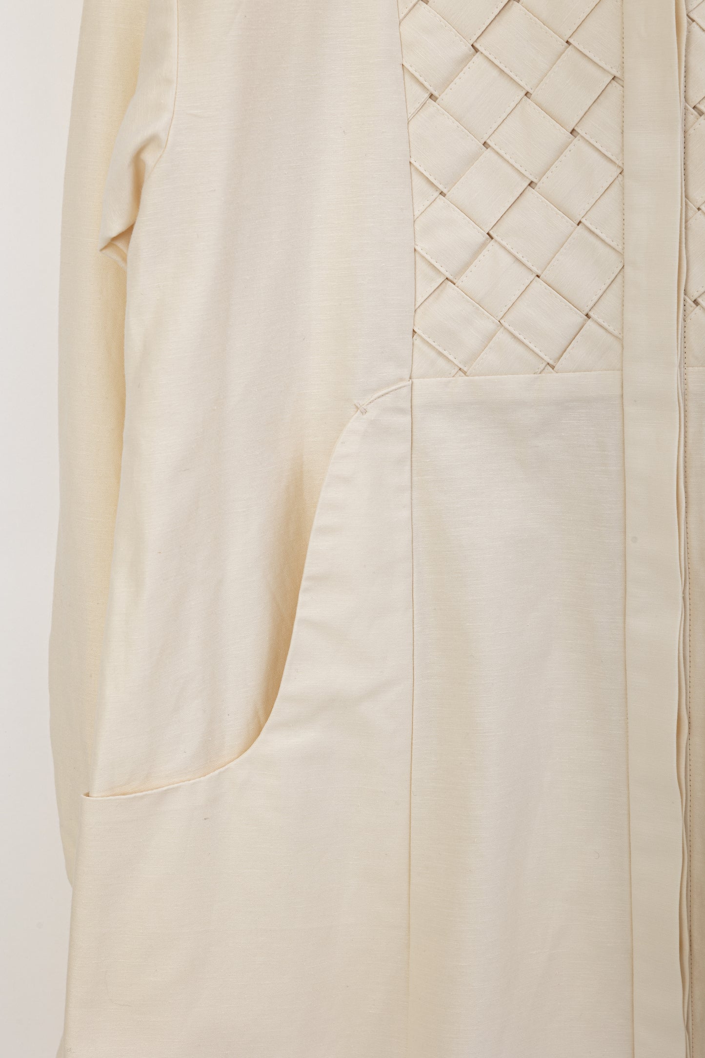 Basket weaving dress / Ecru