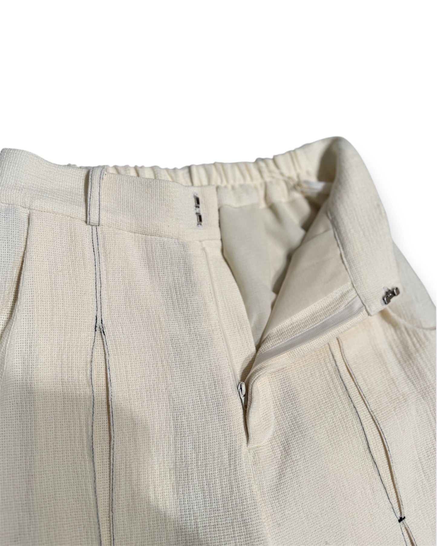【Pre order】Panama woven pants / White