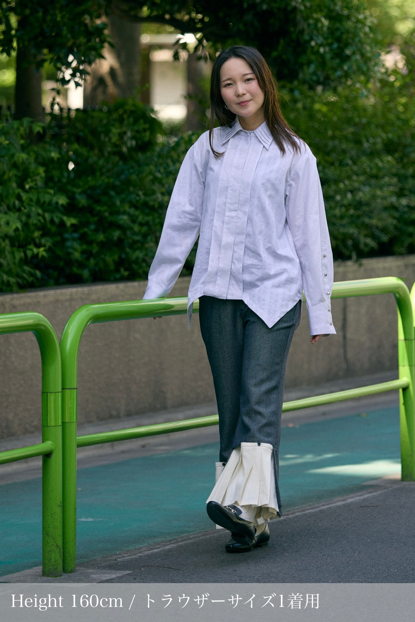 【Pre order】2way Pleated Hem Trousers / Navy