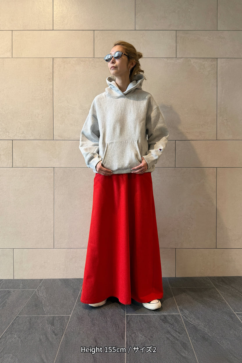 【Re order】Back ruffle skirt / Red