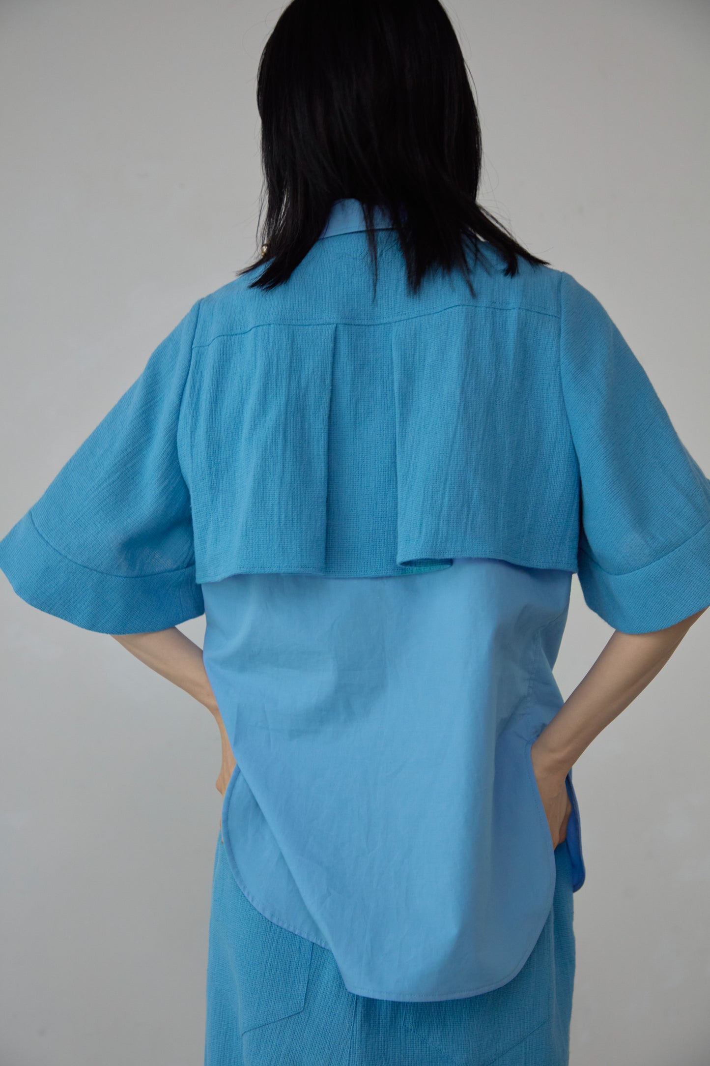 【Pre order】Panama woven shirt / Blue