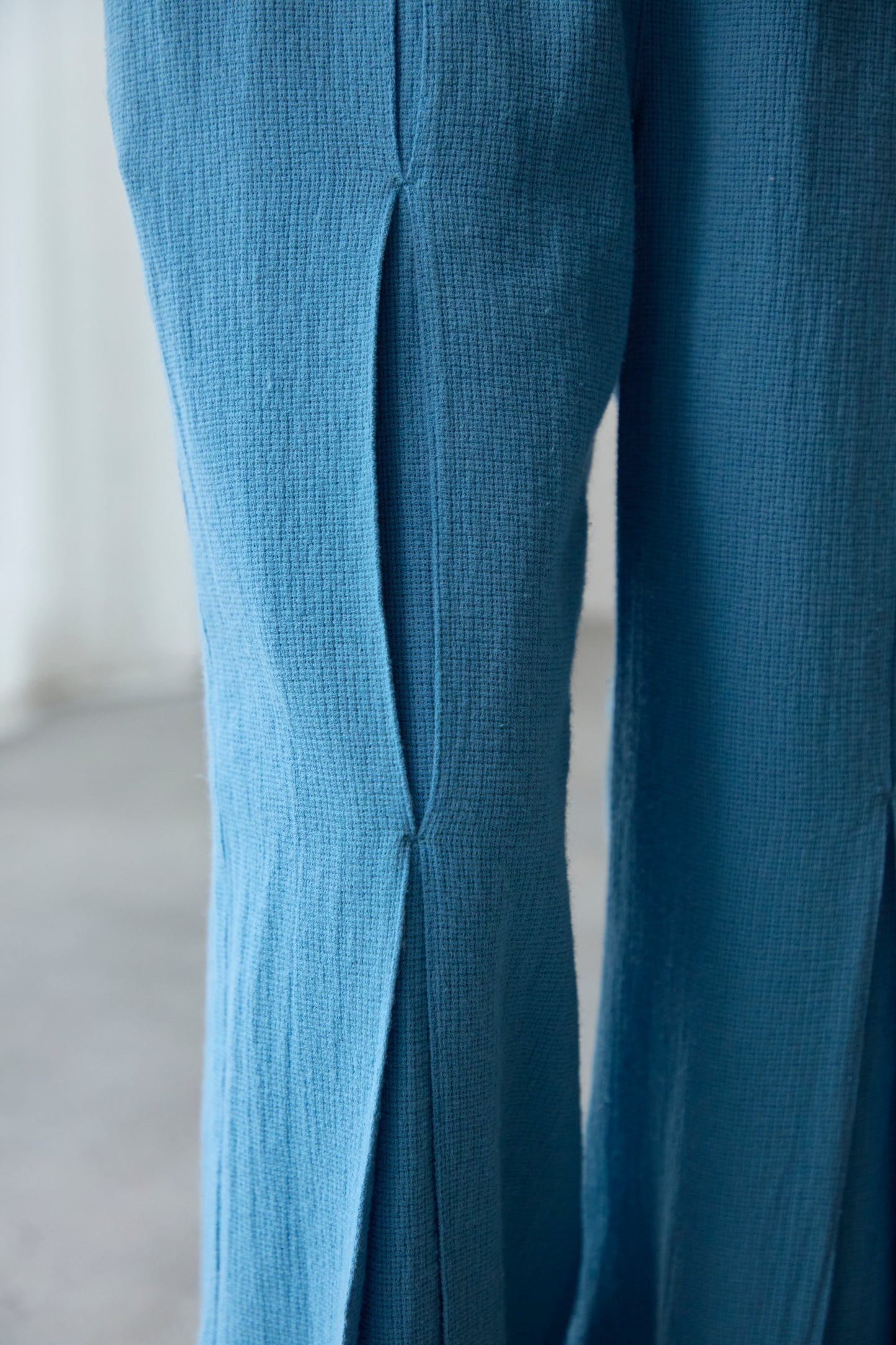 Panama woven pants / Blue
