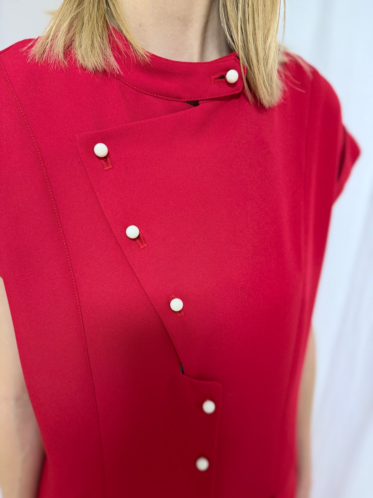 【Pre order】 Godet skirt dress / Red