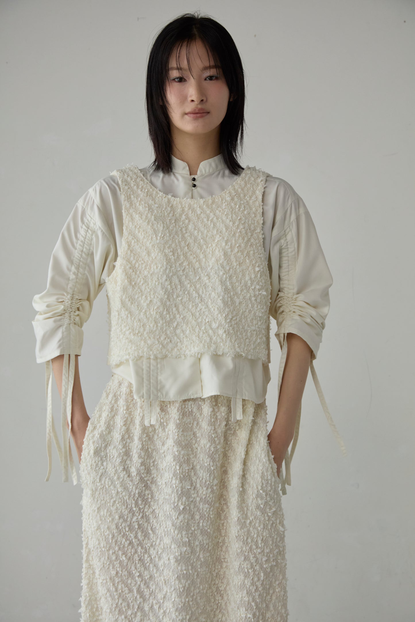 【Pre order】 Washi tweed vest