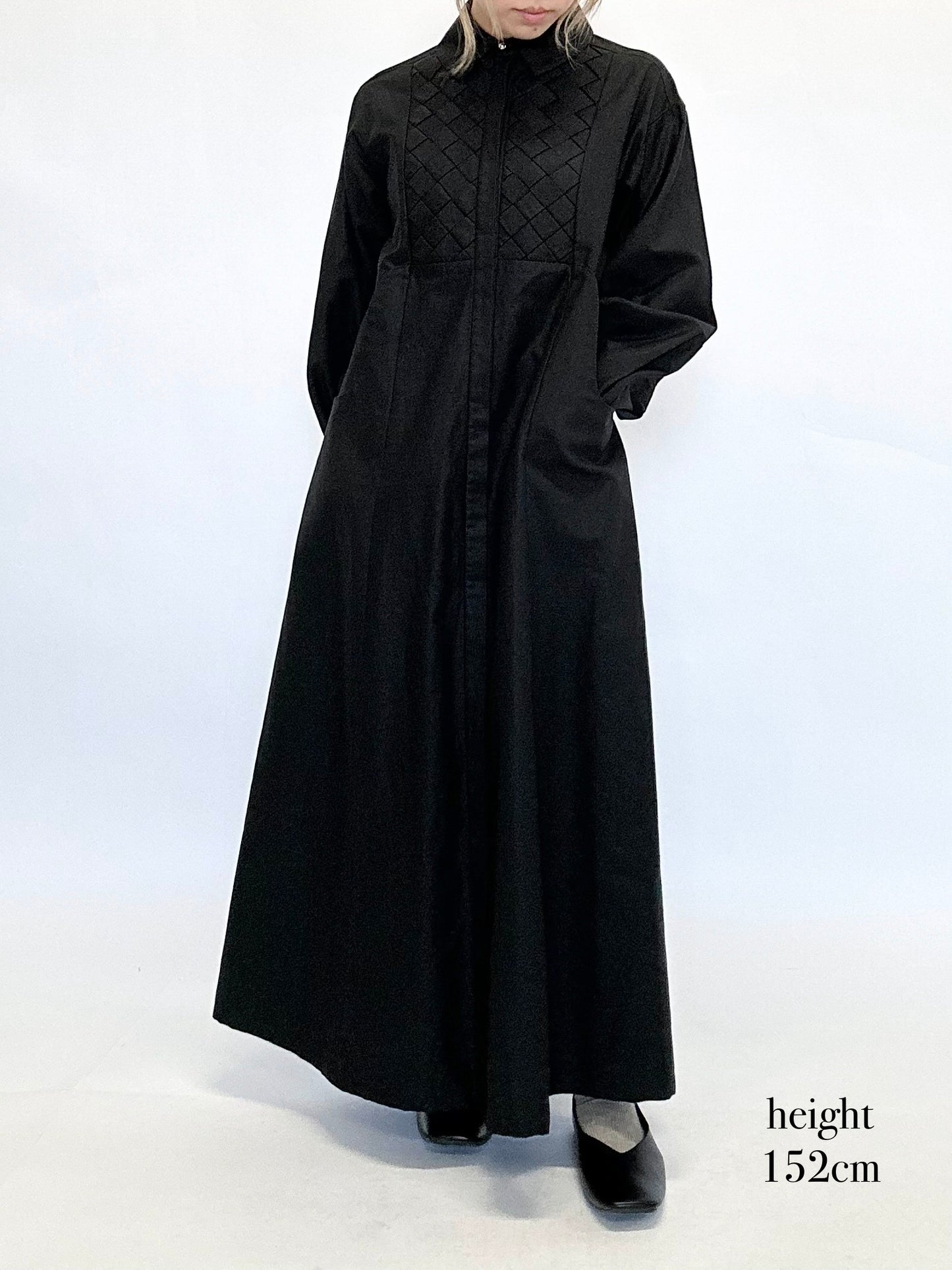 Basket weaving dress / Black