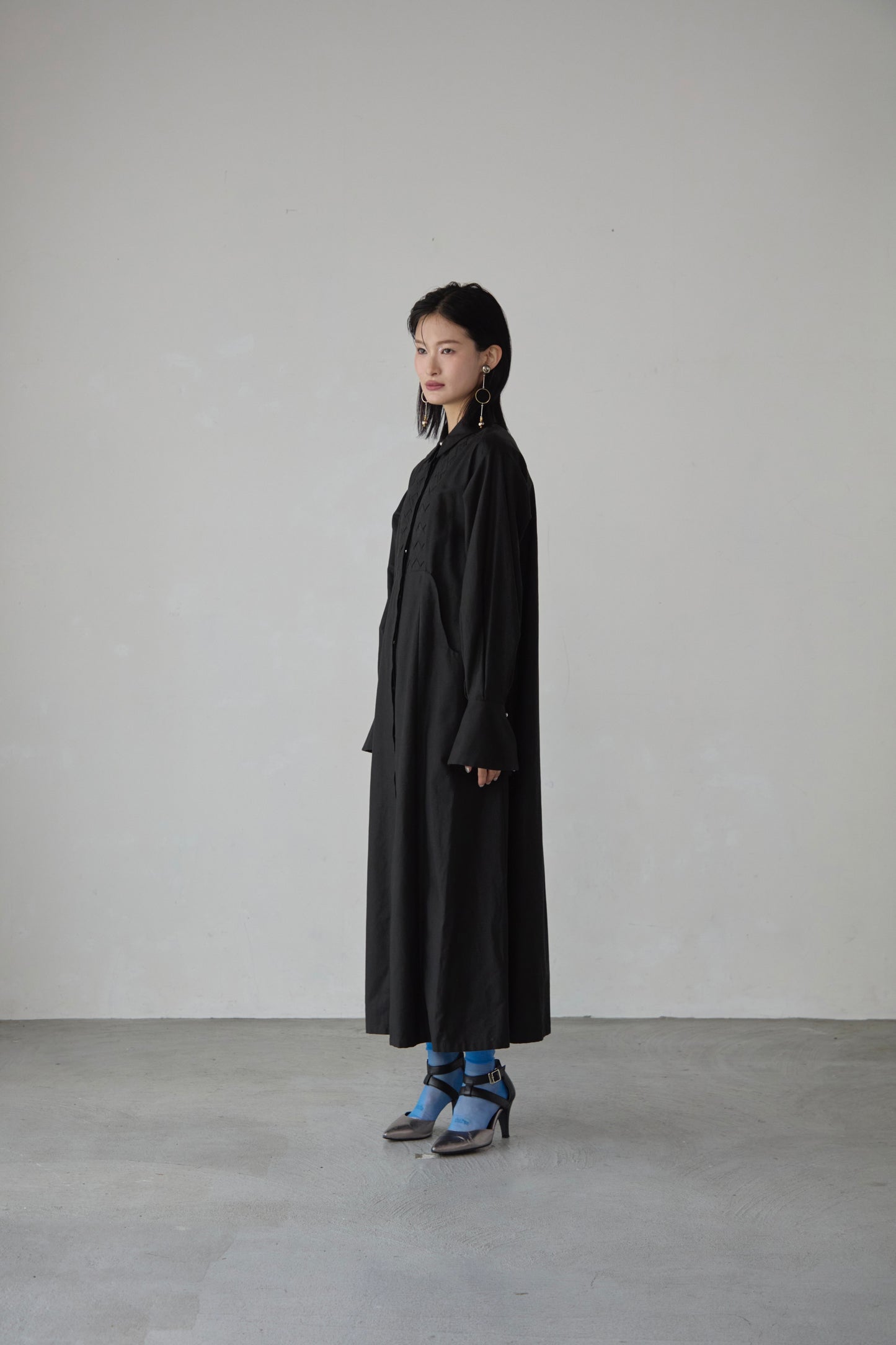 Basket weaving dress / Black