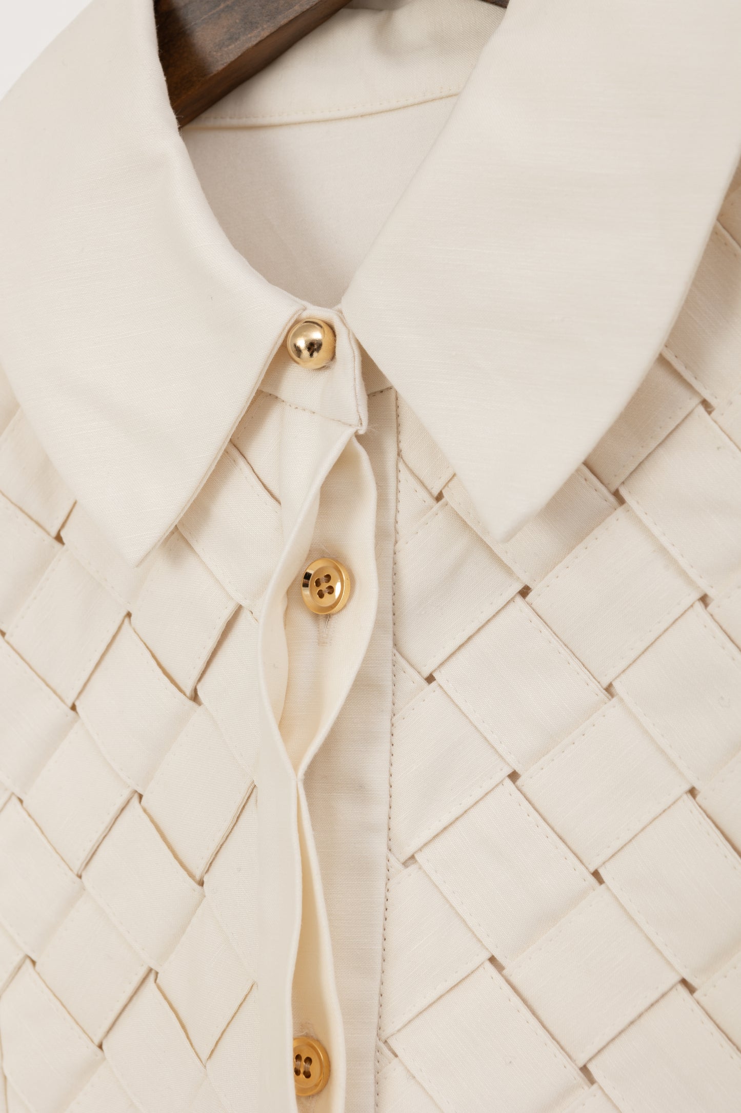 Basket weaving dress / Ecru