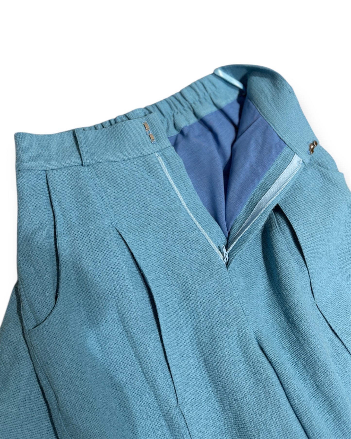 Panama woven pants / Blue