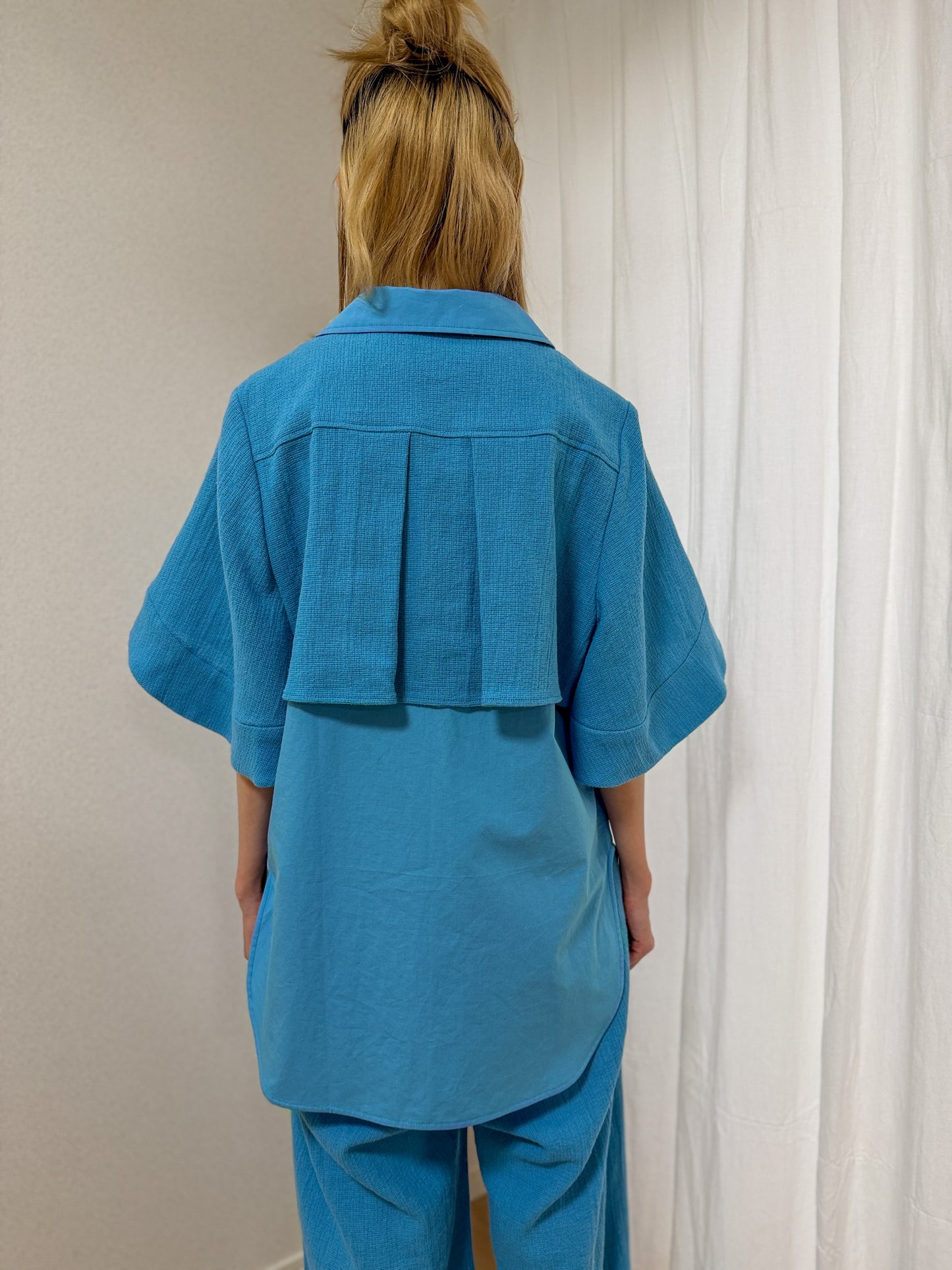 【Pre order】Panama woven shirt / Blue