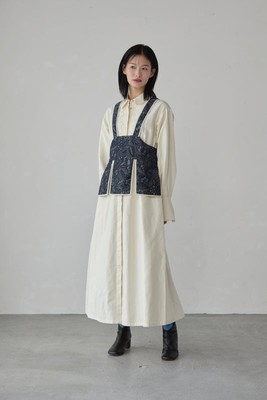 Basket weaving dress / Ecru