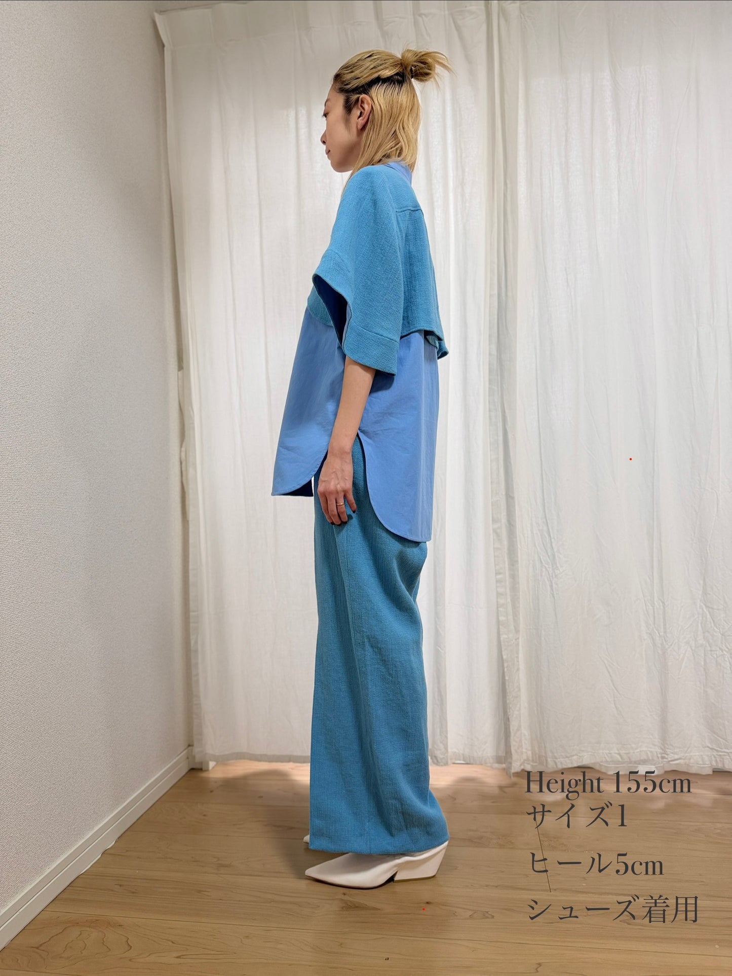 Panama woven pants / Blue