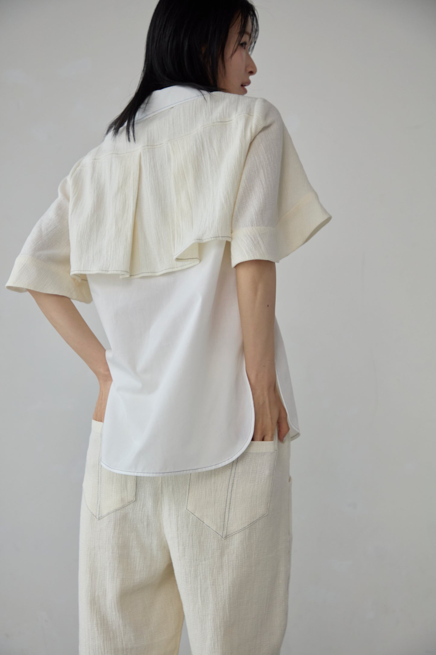 【Pre order】Panama woven shirt / White