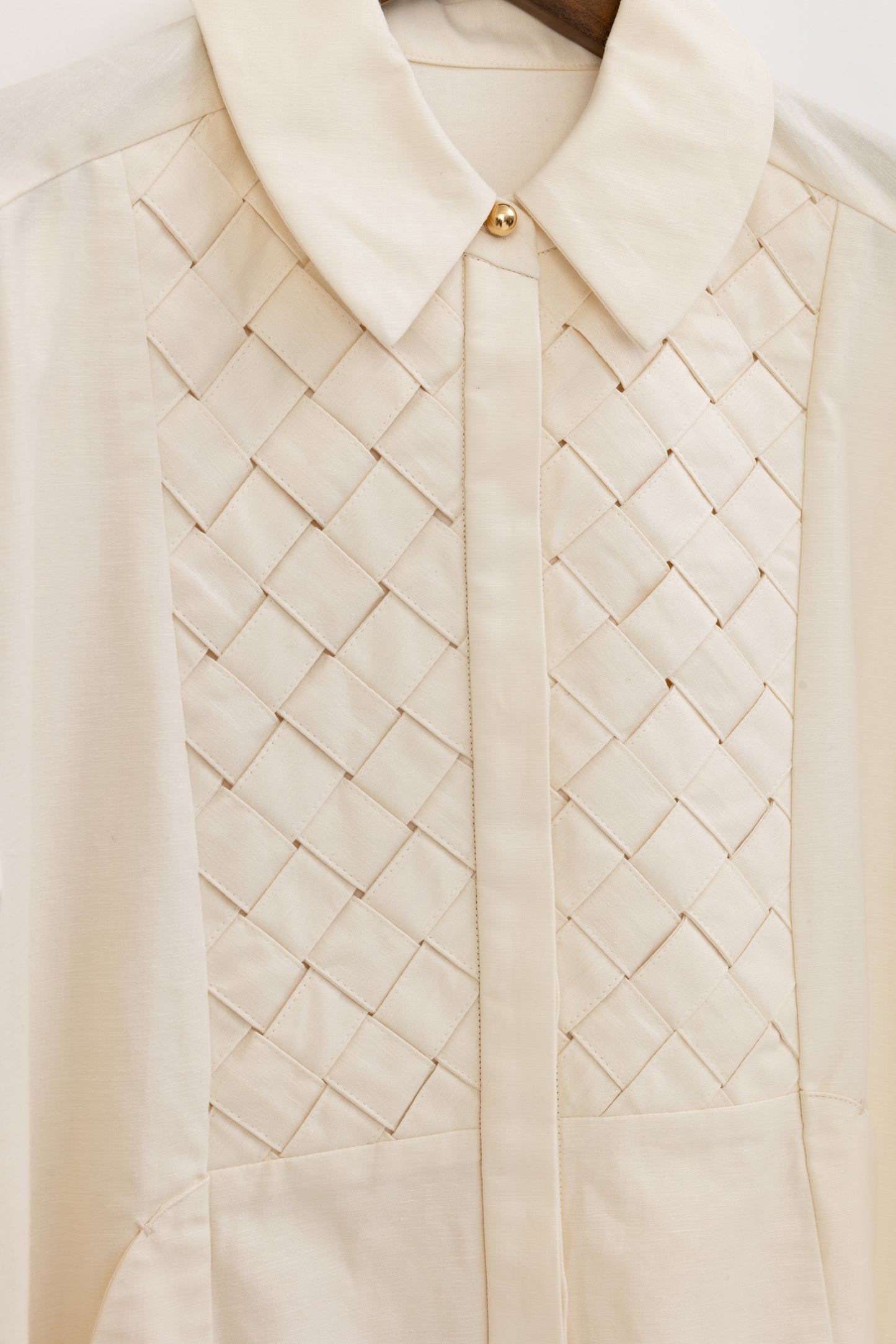 Basket weaving dress / Ecru